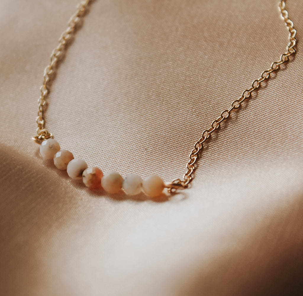 Pink Opal Curved Necklace
