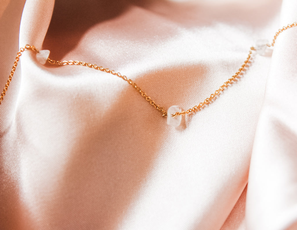 Moonstone Chip Choker Necklace