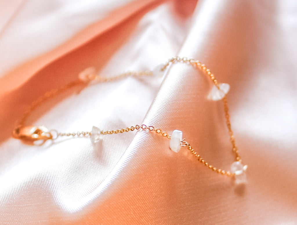 Moonstone Chip Chain Bracelet