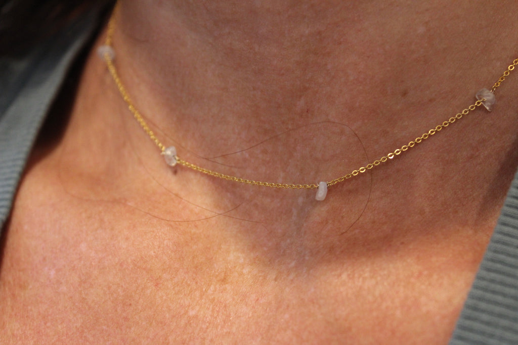 Moonstone Chip Choker Necklace