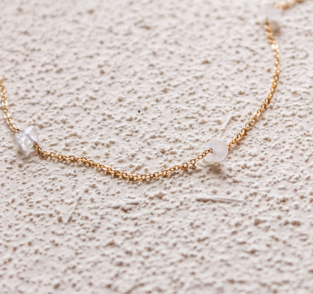 Moonstone Chip Choker Necklace