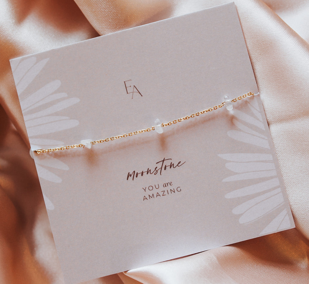 Moonstone Chip Chain Bracelet