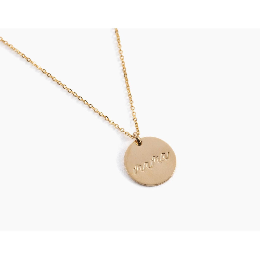 Mama Script Initial Necklace
