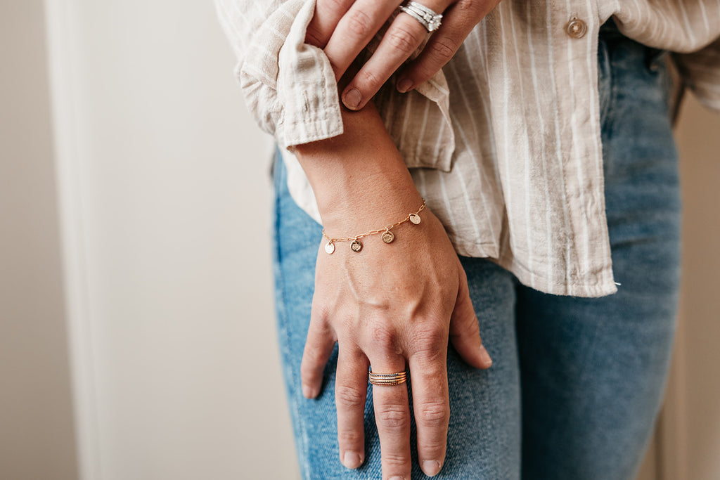 Mom of Wildflowers Charm Bracelet