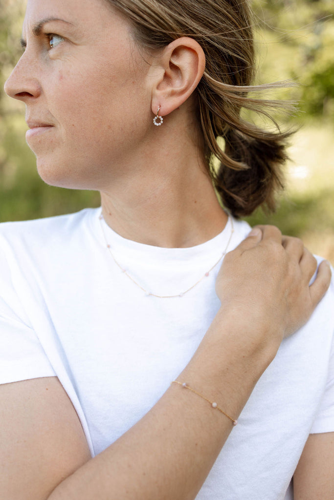 Pink Opal Chain Bracelet