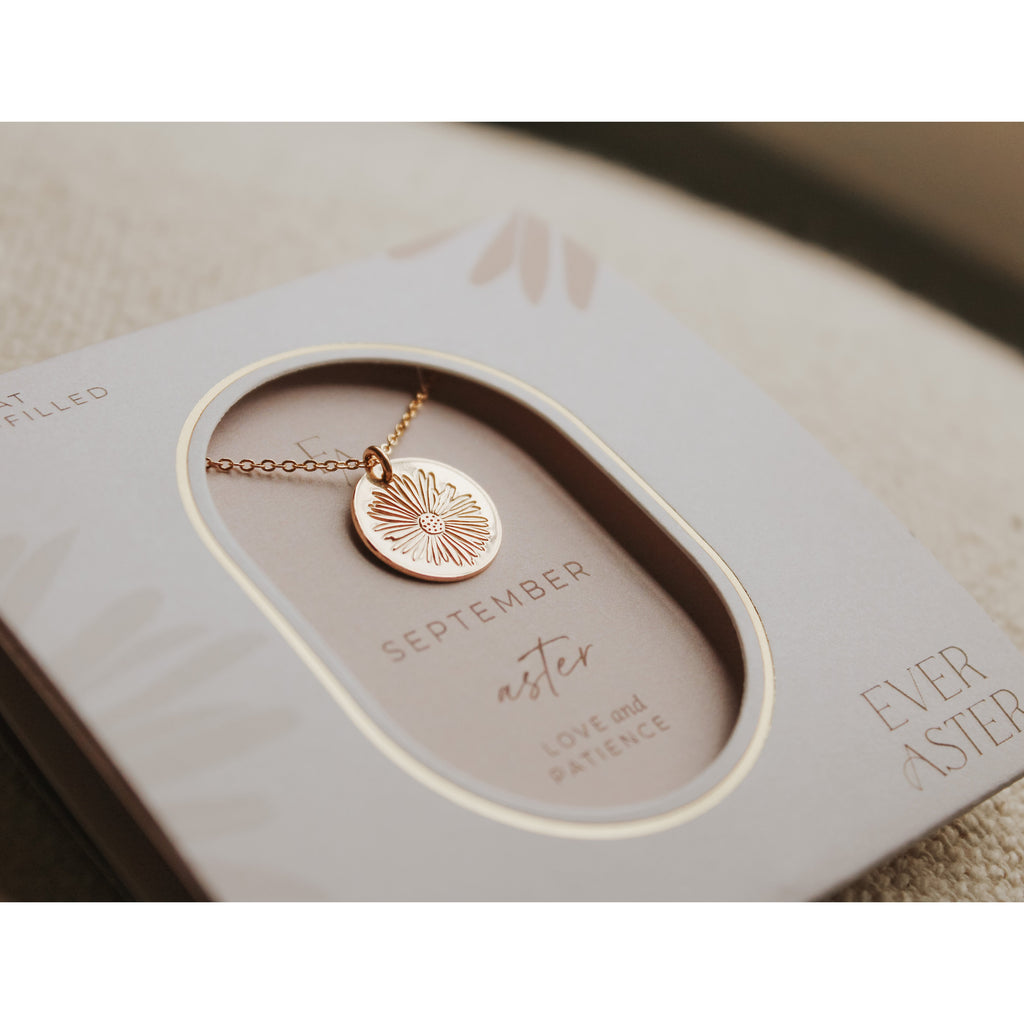 September Birth Flower Necklace - Aster