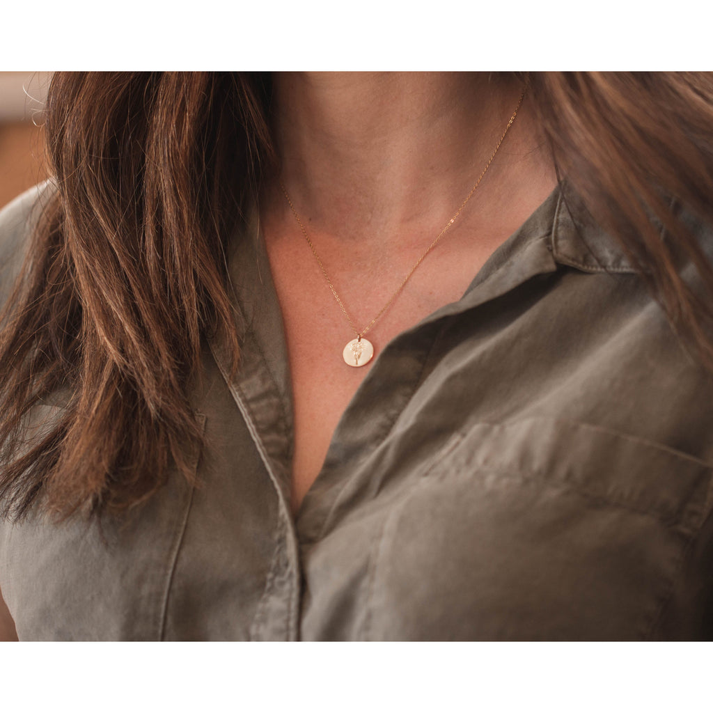 January Birth Flower Necklace - Carnation