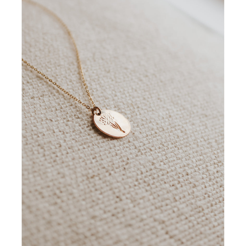 January Birth Flower Necklace - Carnation