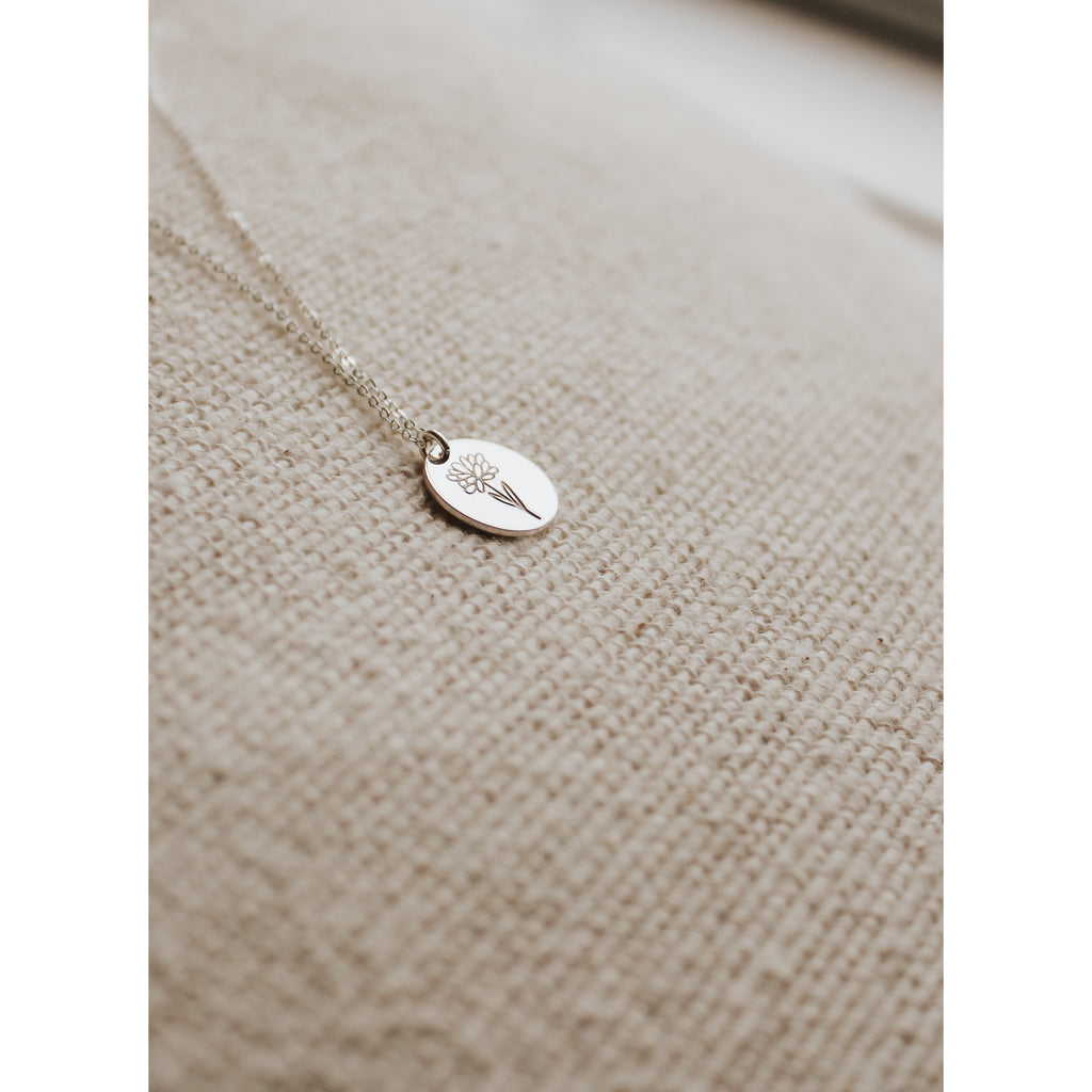 January Birth Flower Necklace - Carnation