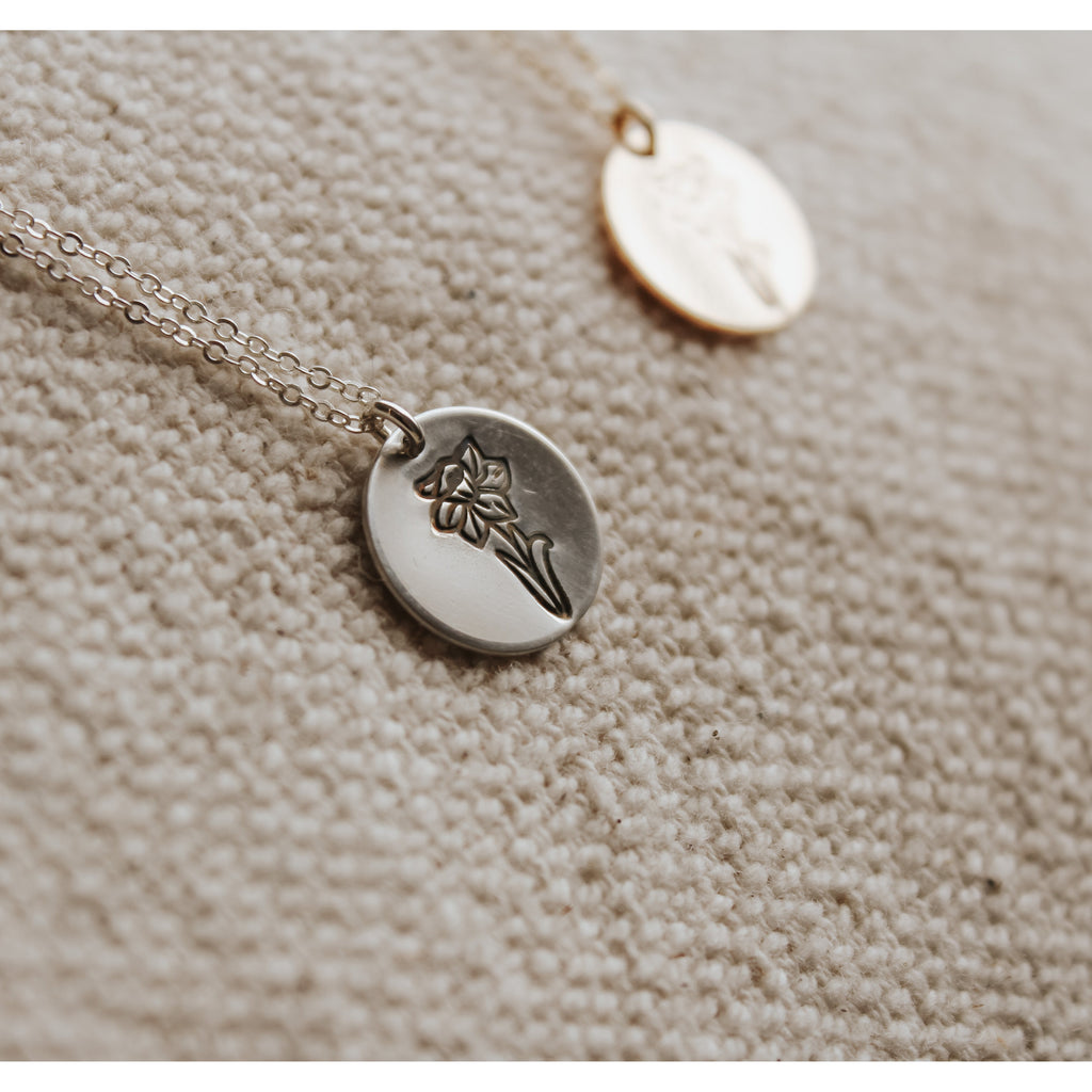 March Birth Flower Necklace- Daffodil