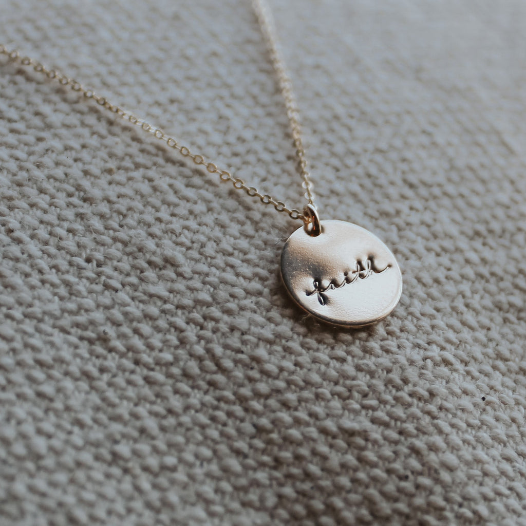 Faith Script Necklace