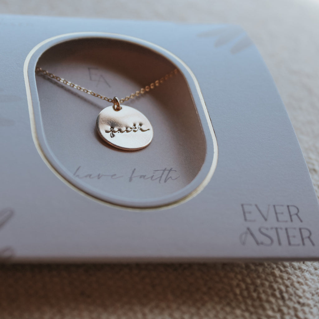 Faith Script Necklace