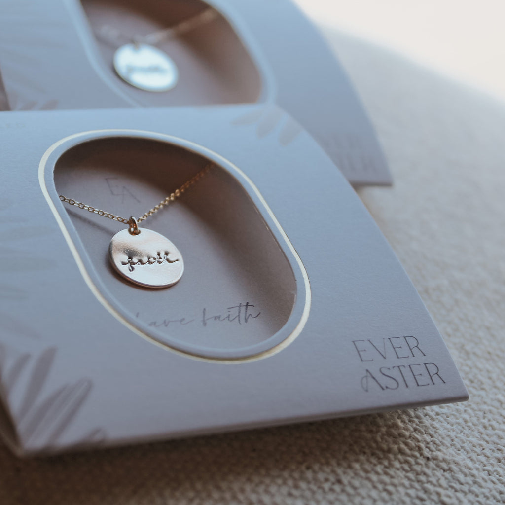 Faith Script Necklace
