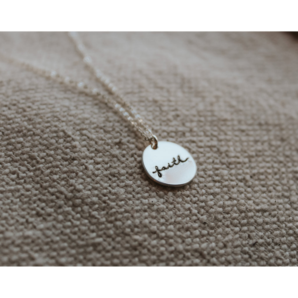 Faith Script Necklace