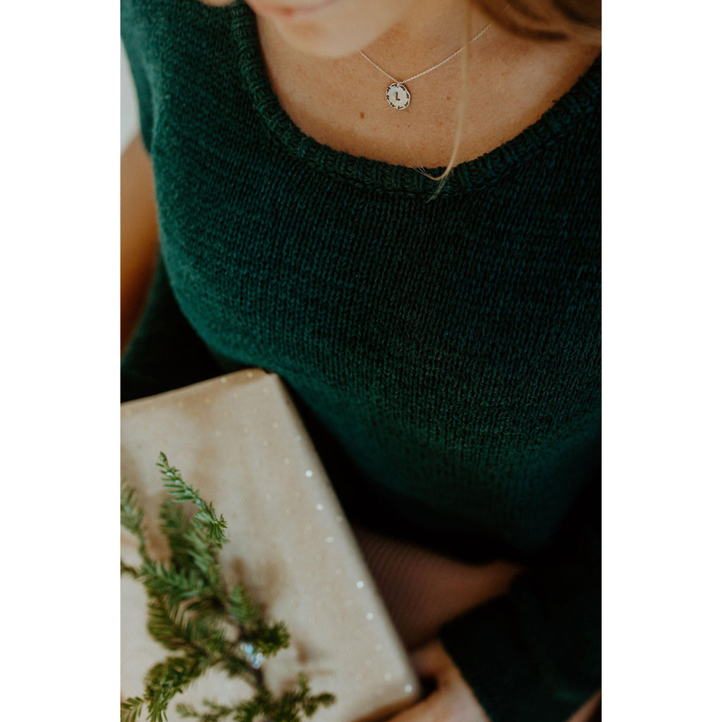 Floral Wreath Initial Necklace