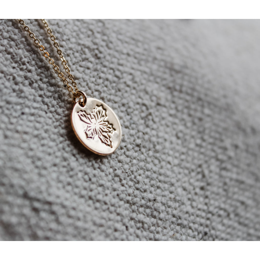 December Birth Flower Necklace - Holly