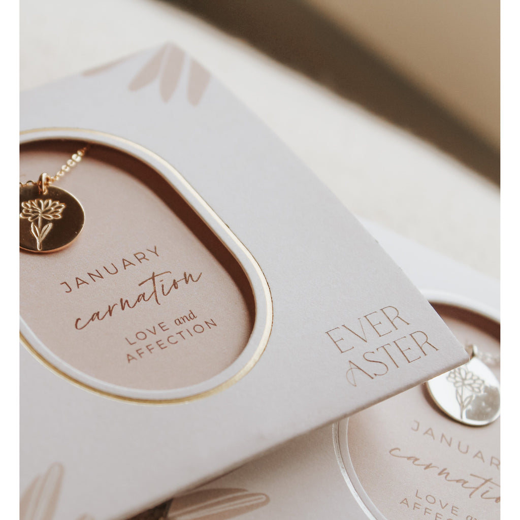 January Birth Flower Necklace - Carnation