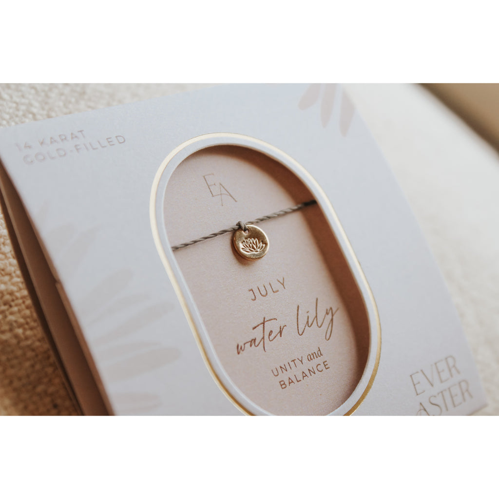 July Birth Flower Bracelet - Waterlily