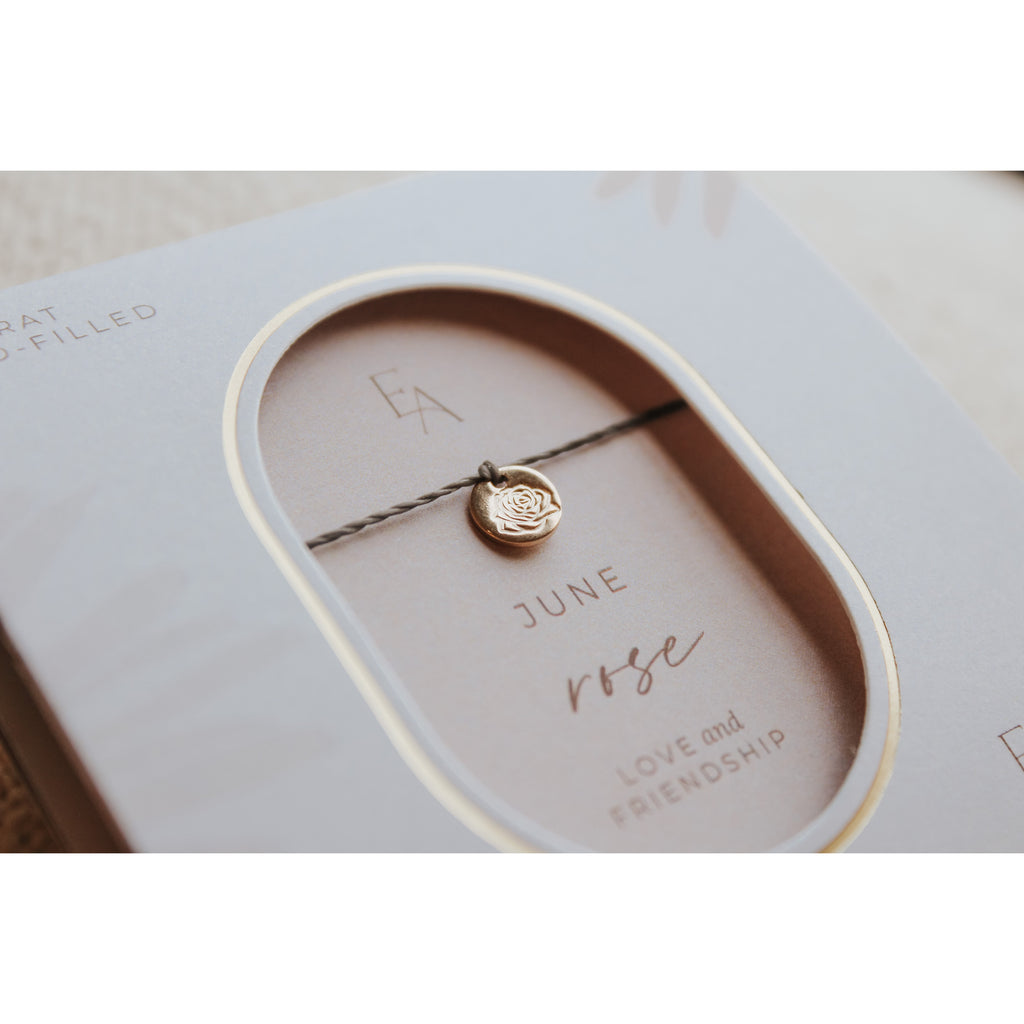 June Birth Flower Bracelet - Rose