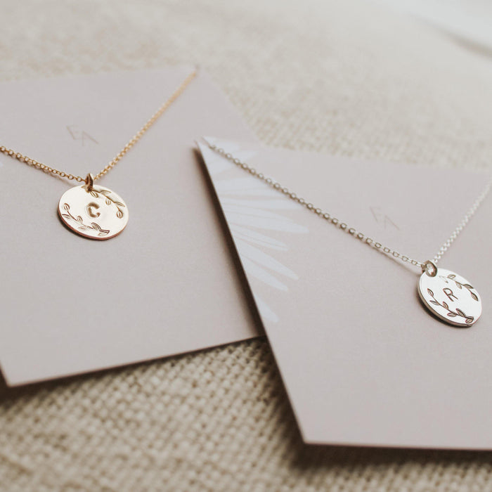 Leaf Initial Necklace - Hope on a Rope Jewelry