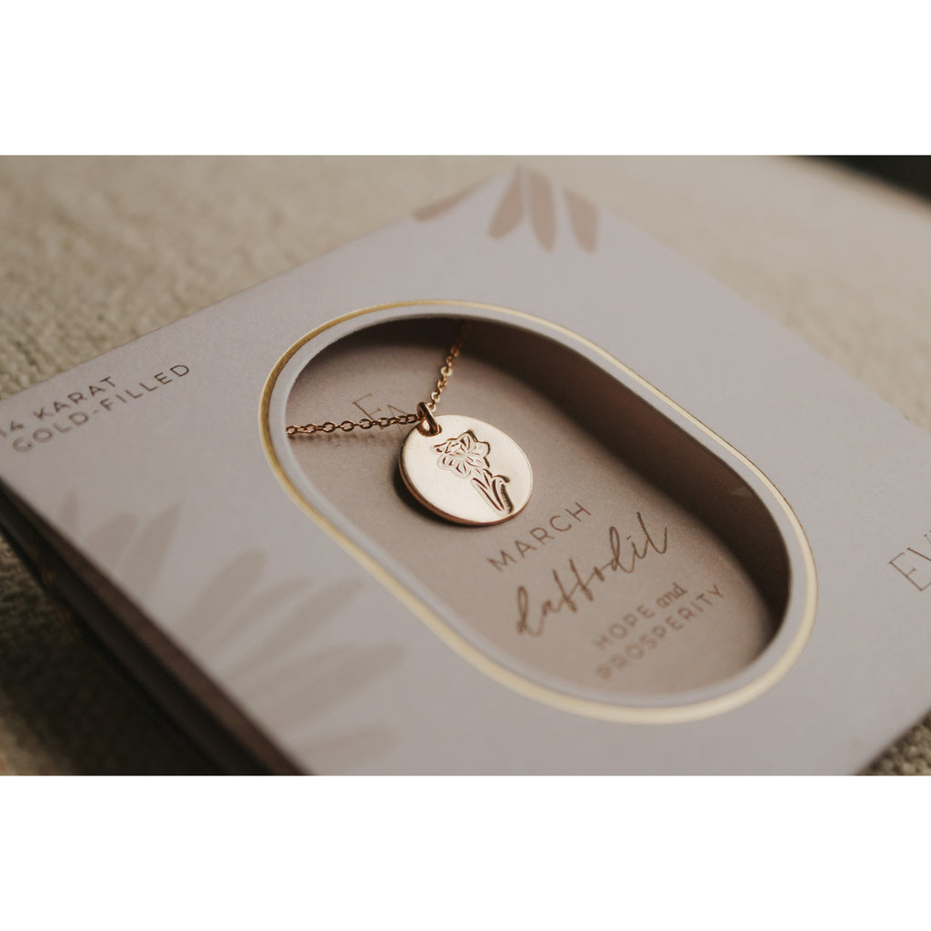 March Birth Flower Necklace- Daffodil