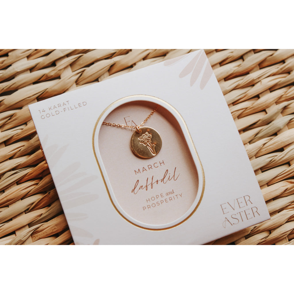 March Birth Flower Necklace- Daffodil