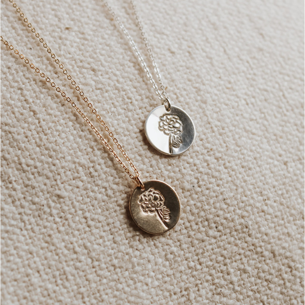 October Birth Flower Necklace - Marigold