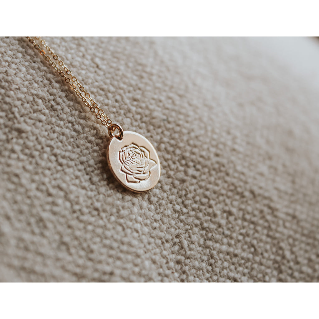 June Birth Flower Necklace - Rose