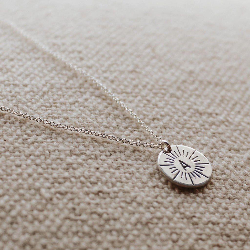 Sunbeam Initial Necklace - Hope on a Rope Jewelry