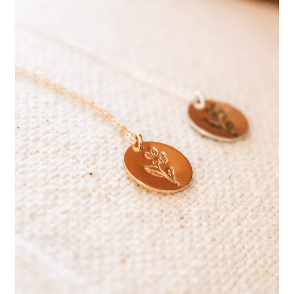 February Birth Flower Necklace - Violet