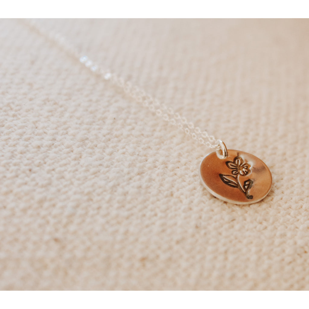 February Birth Flower Necklace - Violet