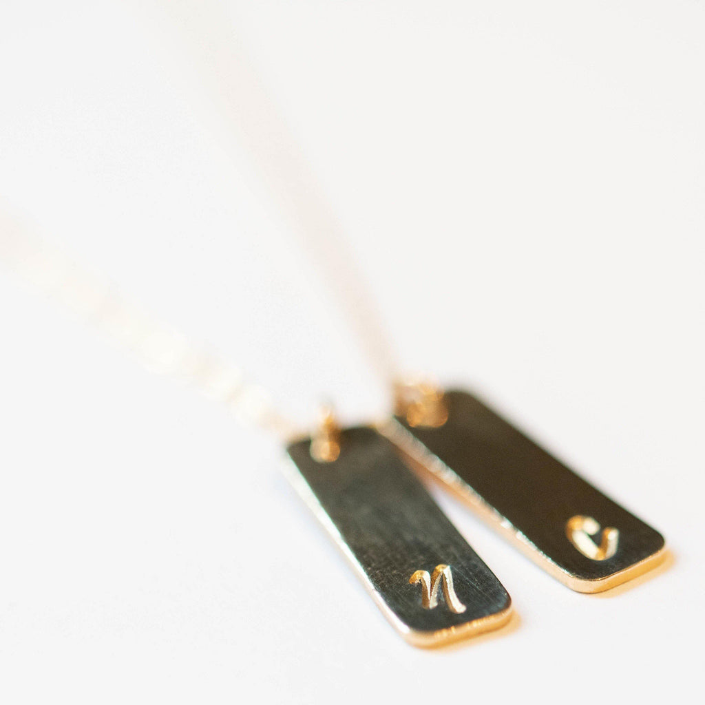 Initial Bar Necklace - Hope on a Rope Jewelry