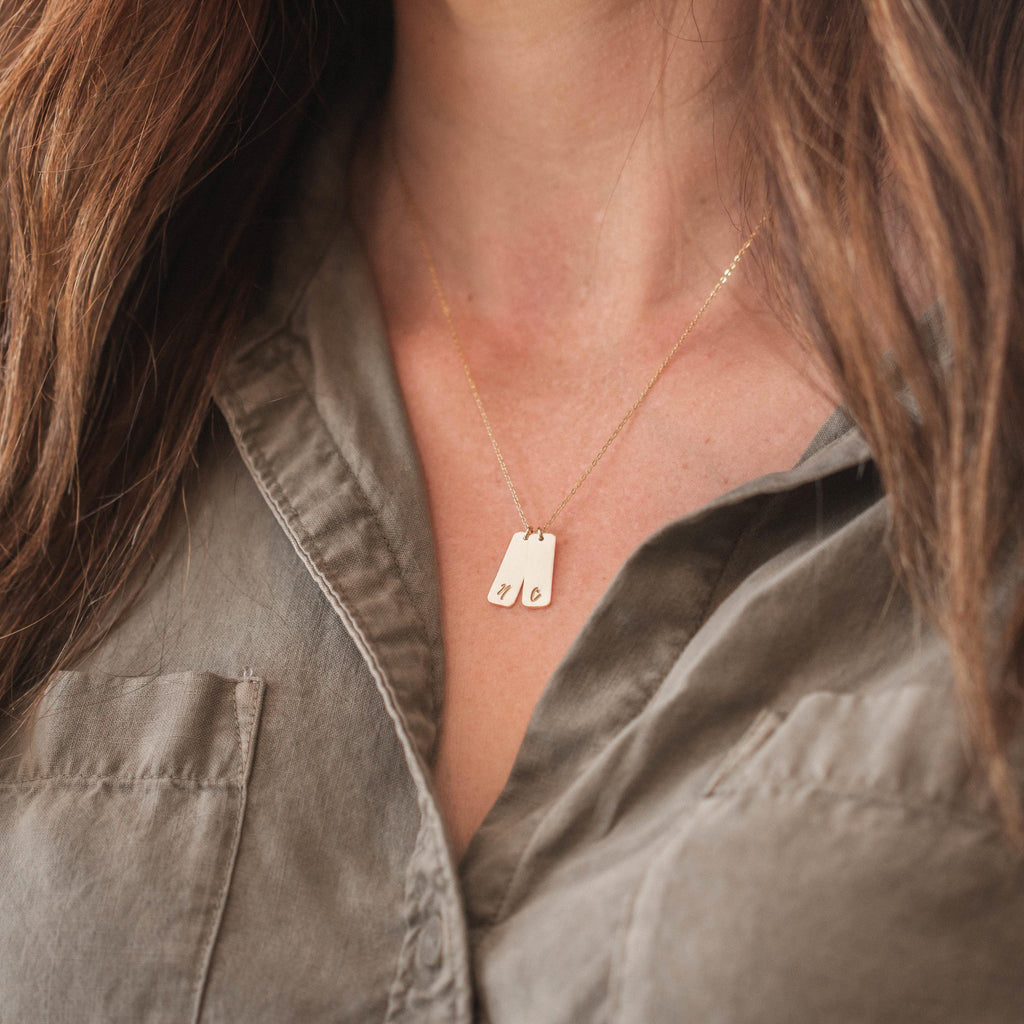 Initial Bar Necklace - Hope on a Rope Jewelry