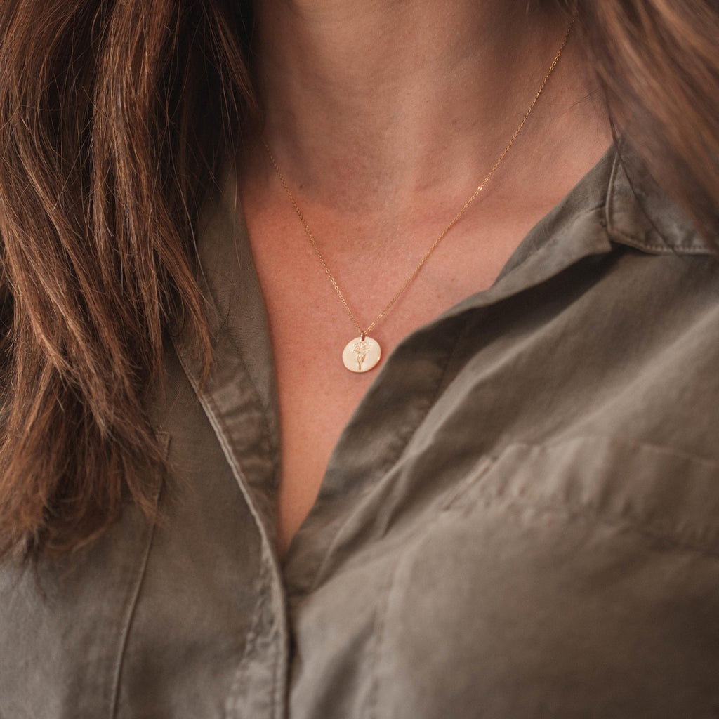 Gold Filled Carnation Necklace I miss you something fierce