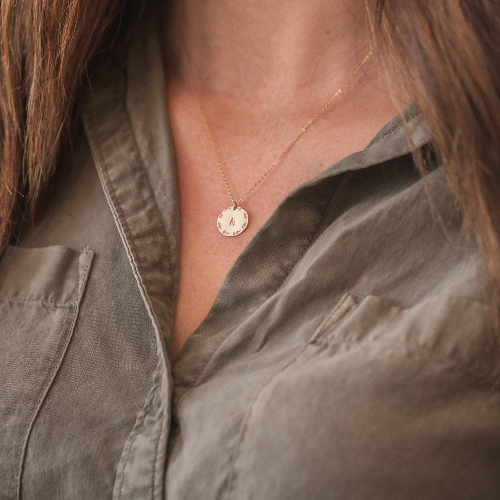 Floral Wreath Initial Necklace - Hope on a Rope Jewelry