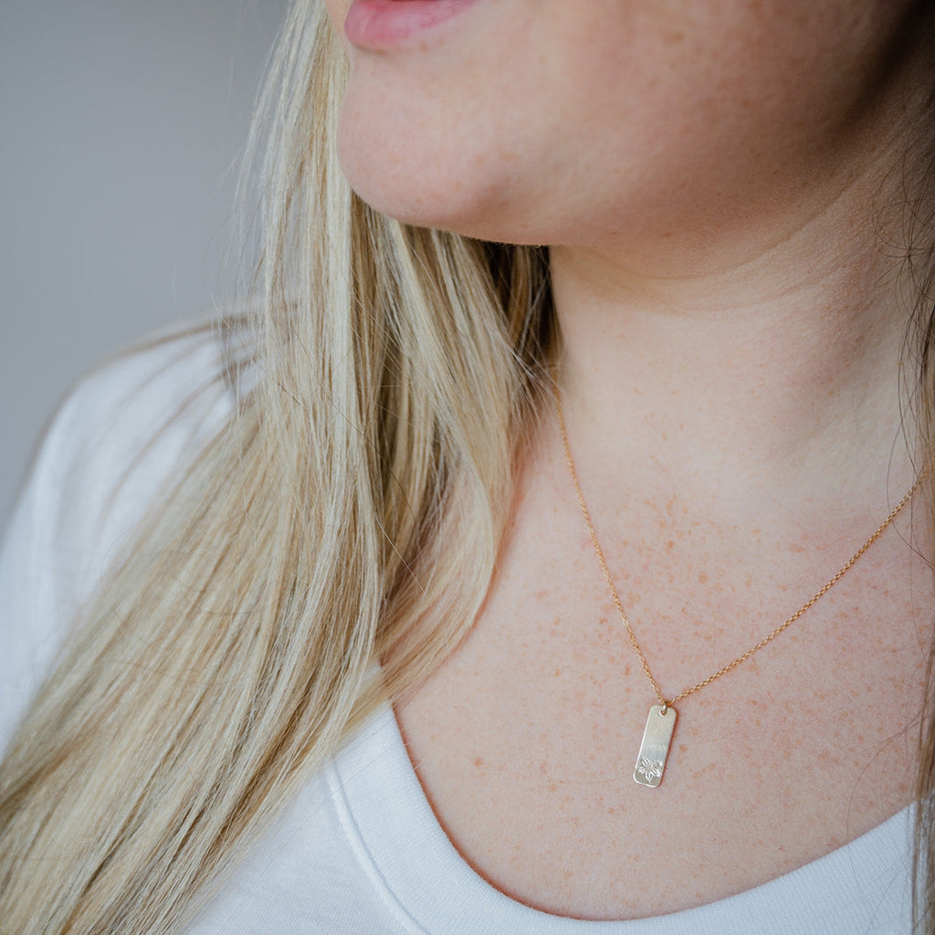 Birth Month Flower Bar Necklace