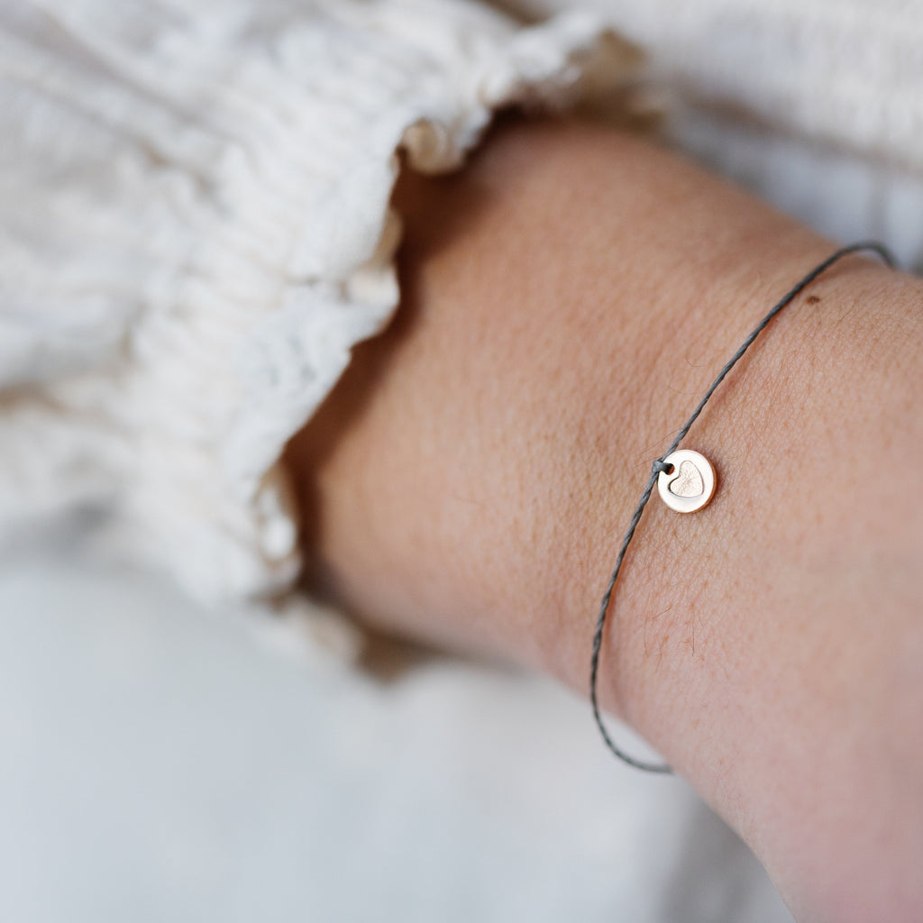 heart bracelet on model