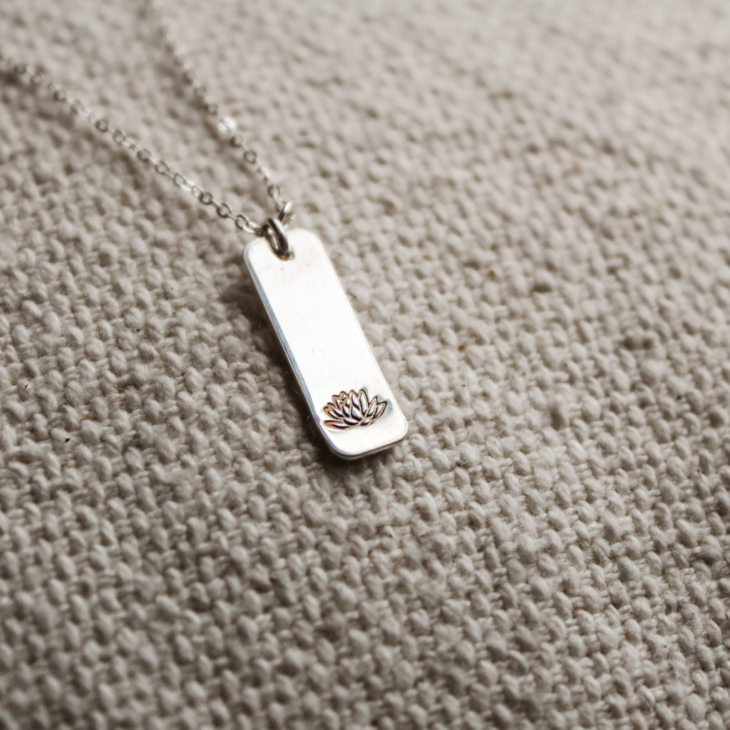 Birth Month Flower Bar Necklace