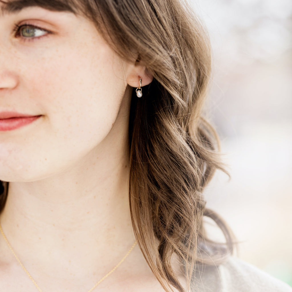 Pearl Hoop Earrings