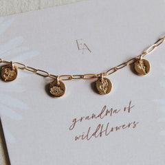 Grandma of Wildflowers Charm Bracelet