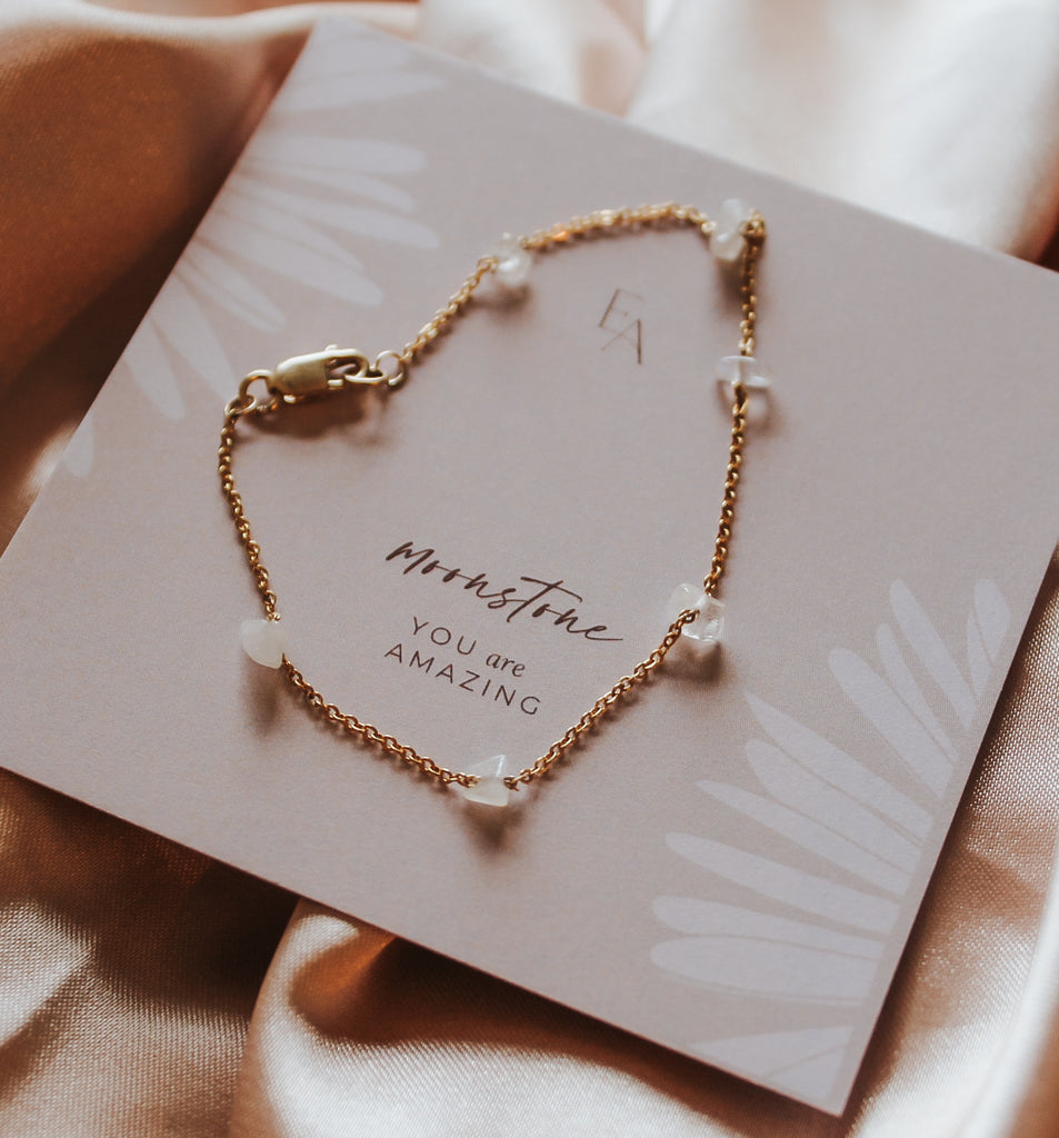 Moonstone Chip Chain Bracelet