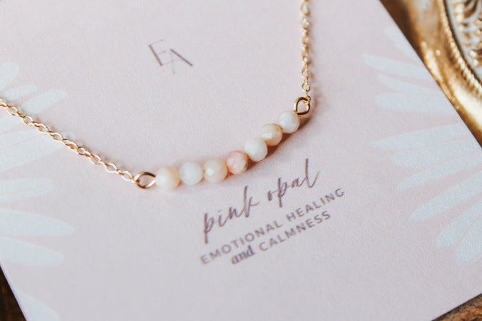 Pink Opal Curved Necklace