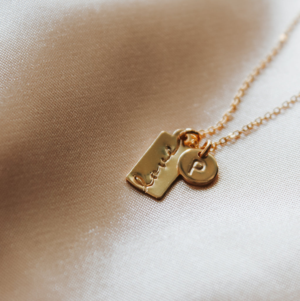 Love Bar Initial Necklace
