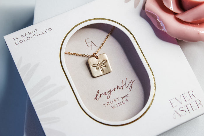 Dragonfly Square Necklace
