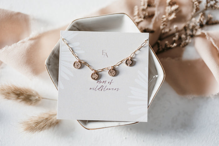 Mom of Wildflowers Charm Bracelet