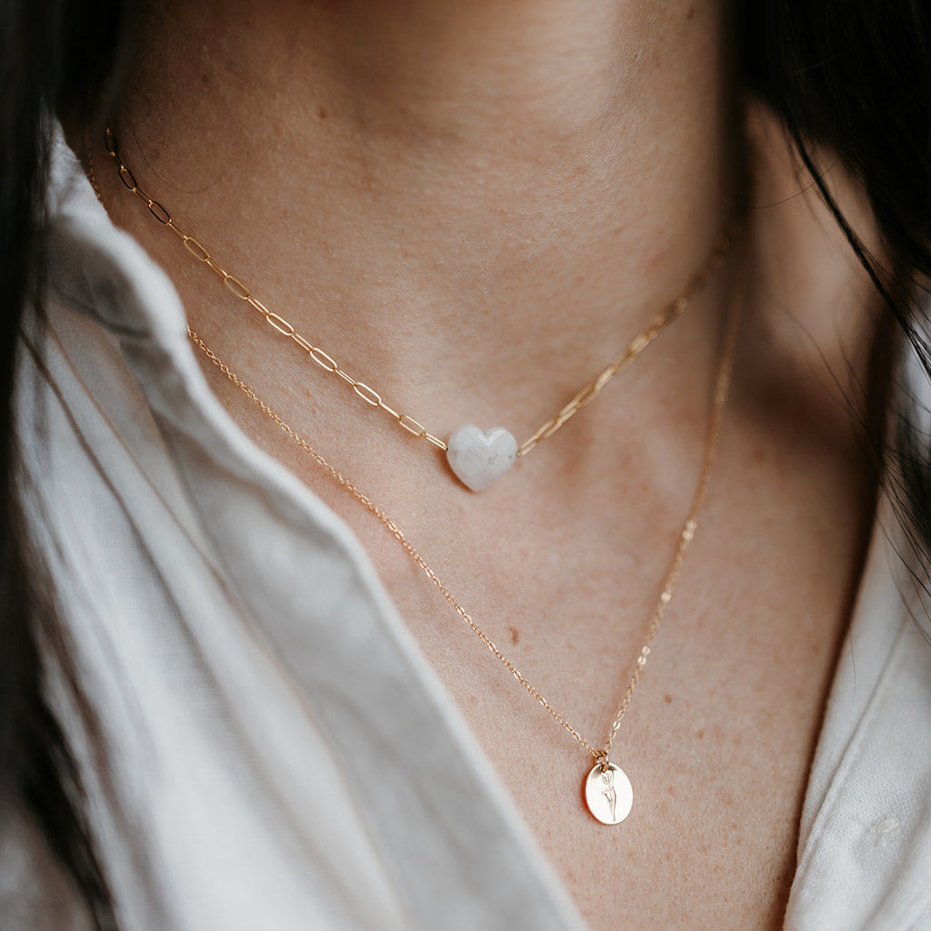 Moonstone Heart Necklace