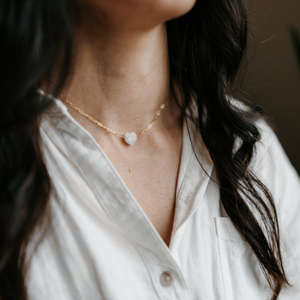 Moonstone Heart Necklace