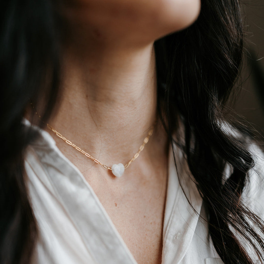 Moonstone Heart Necklace