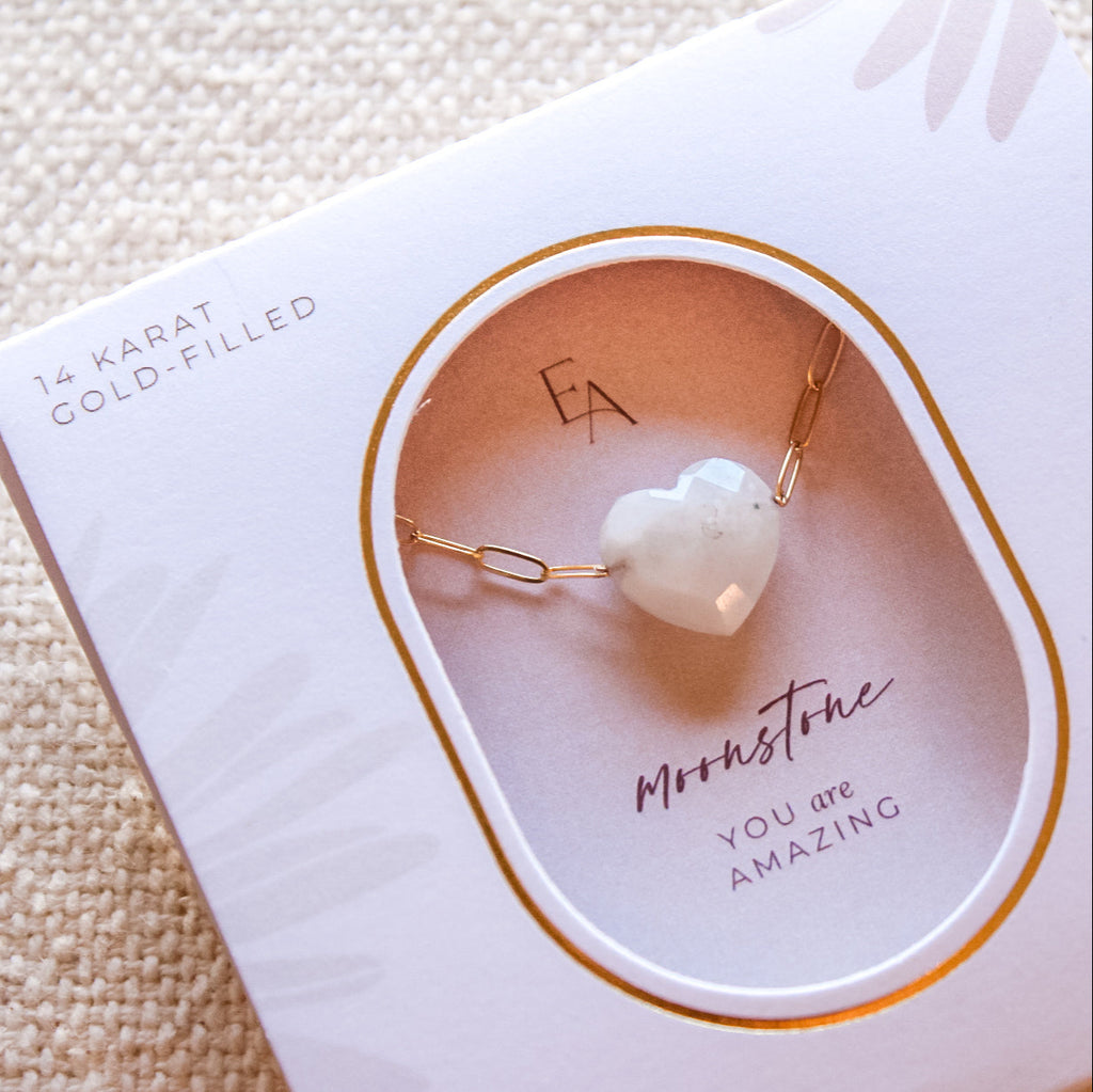 Moonstone Heart Necklace