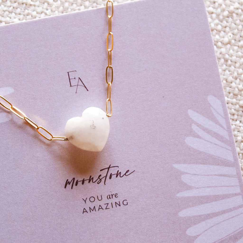 Moonstone Heart Necklace